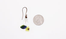 Load image into Gallery viewer, Shadows of Green Earrings - Yellow Drop Flowers by Jennifer Lipman-Bartel
