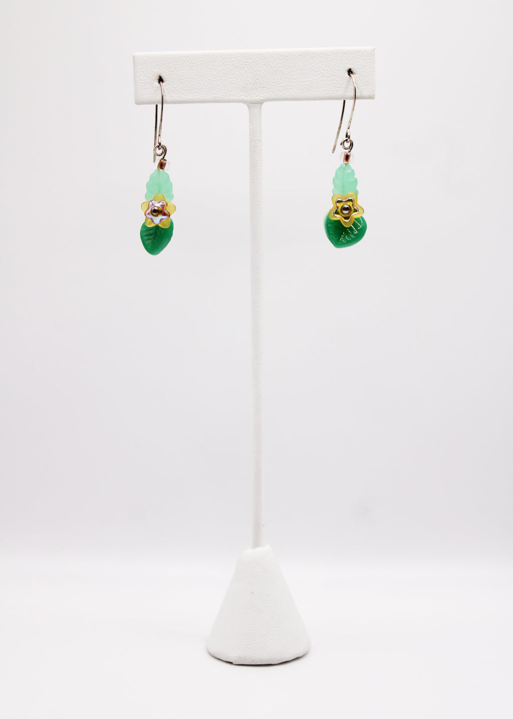 Shadows of Green Earrings - Yellow Flowers and Green Leaves by Jennifer Lipman-Bartel (Copy)