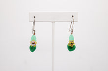 Load image into Gallery viewer, Shadows of Green Earrings - Yellow Flowers and Green Leaves by Jennifer Lipman-Bartel (Copy)
