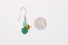 Load image into Gallery viewer, Shadows of Green Earrings - Yellow Flowers and Green Leaves by Jennifer Lipman-Bartel (Copy)
