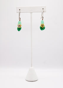 Shadows of Green Earrings - Yellow Flowers and Green Leaves by Jennifer Lipman-Bartel (Copy)