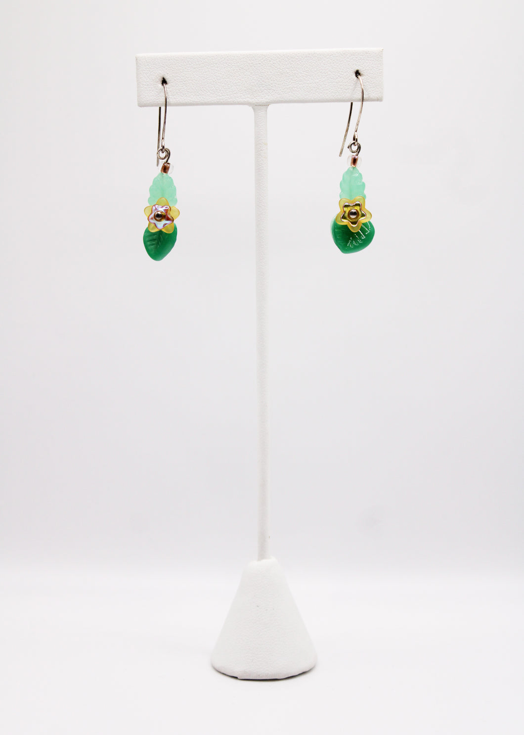 Shadows of Green Earrings - Yellow Flowers and Green Leaves by Jennifer Lipman-Bartel (Copy)