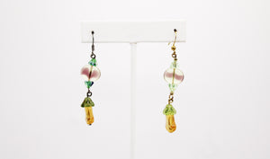 Shadows of Green Earrings - Yellow Tulips by Jennifer Lipman-Bartel