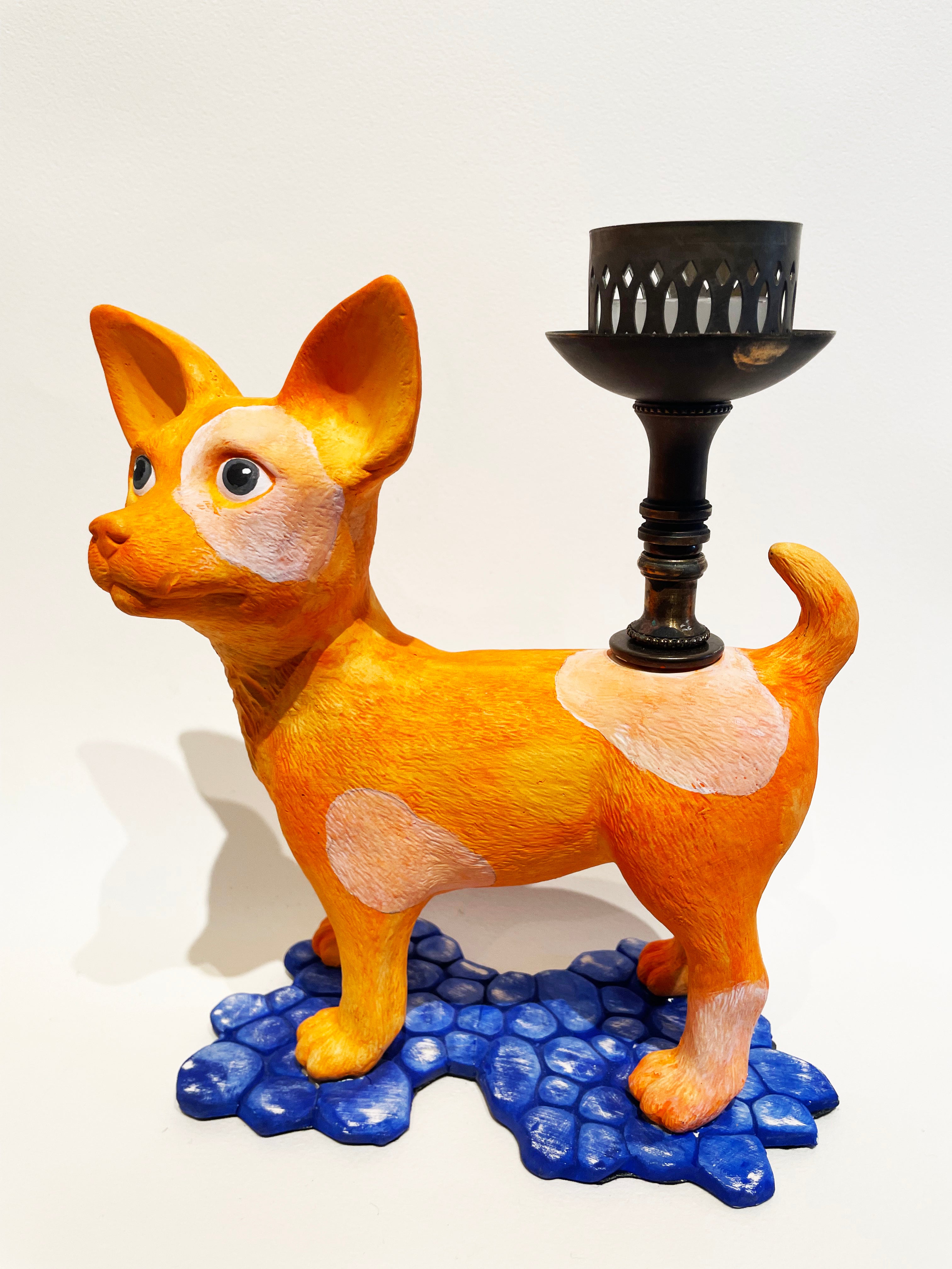 Orange Pup Votive by Michael Biello