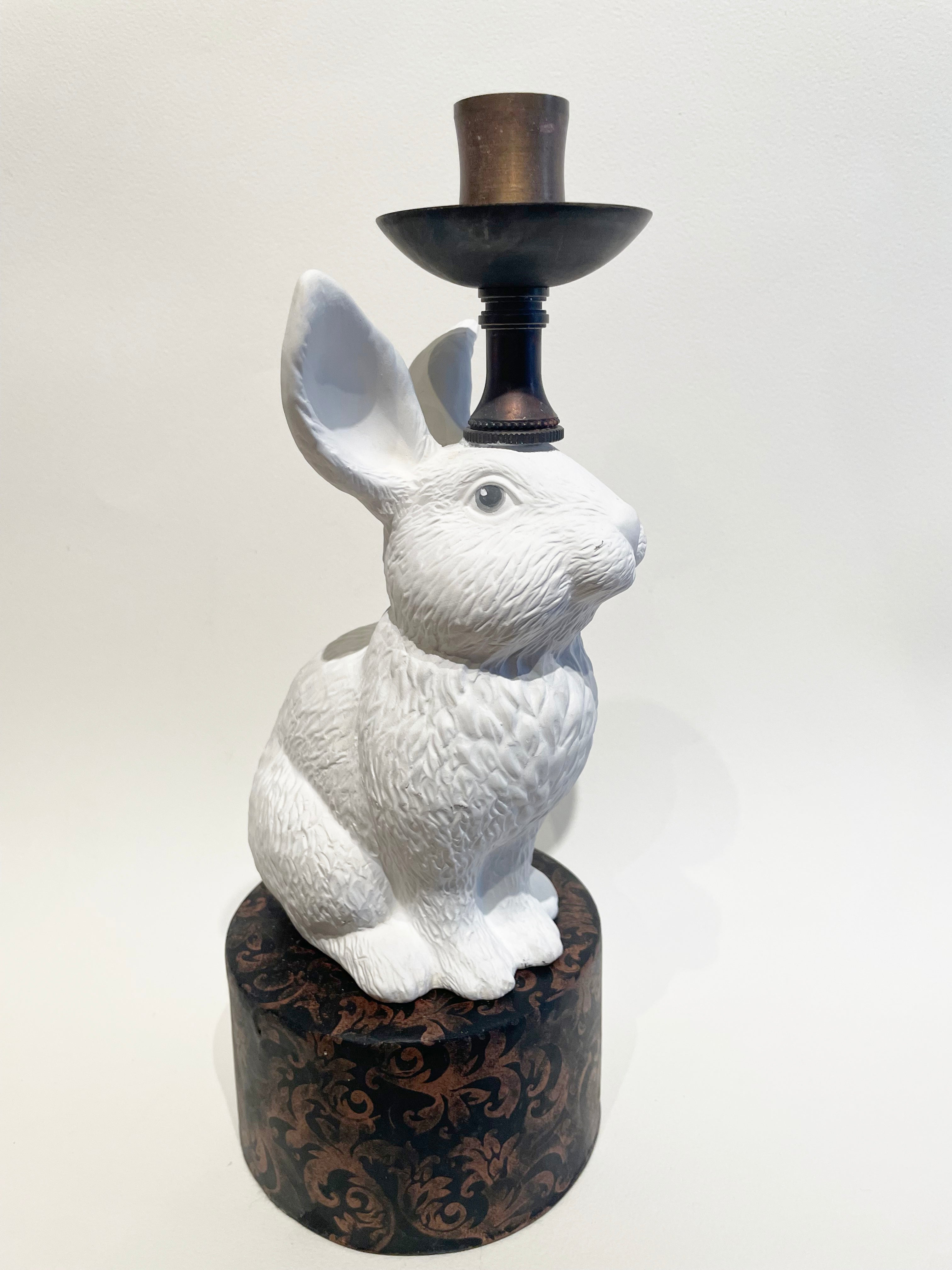 Candlestick Bunny - White by Michael Biello