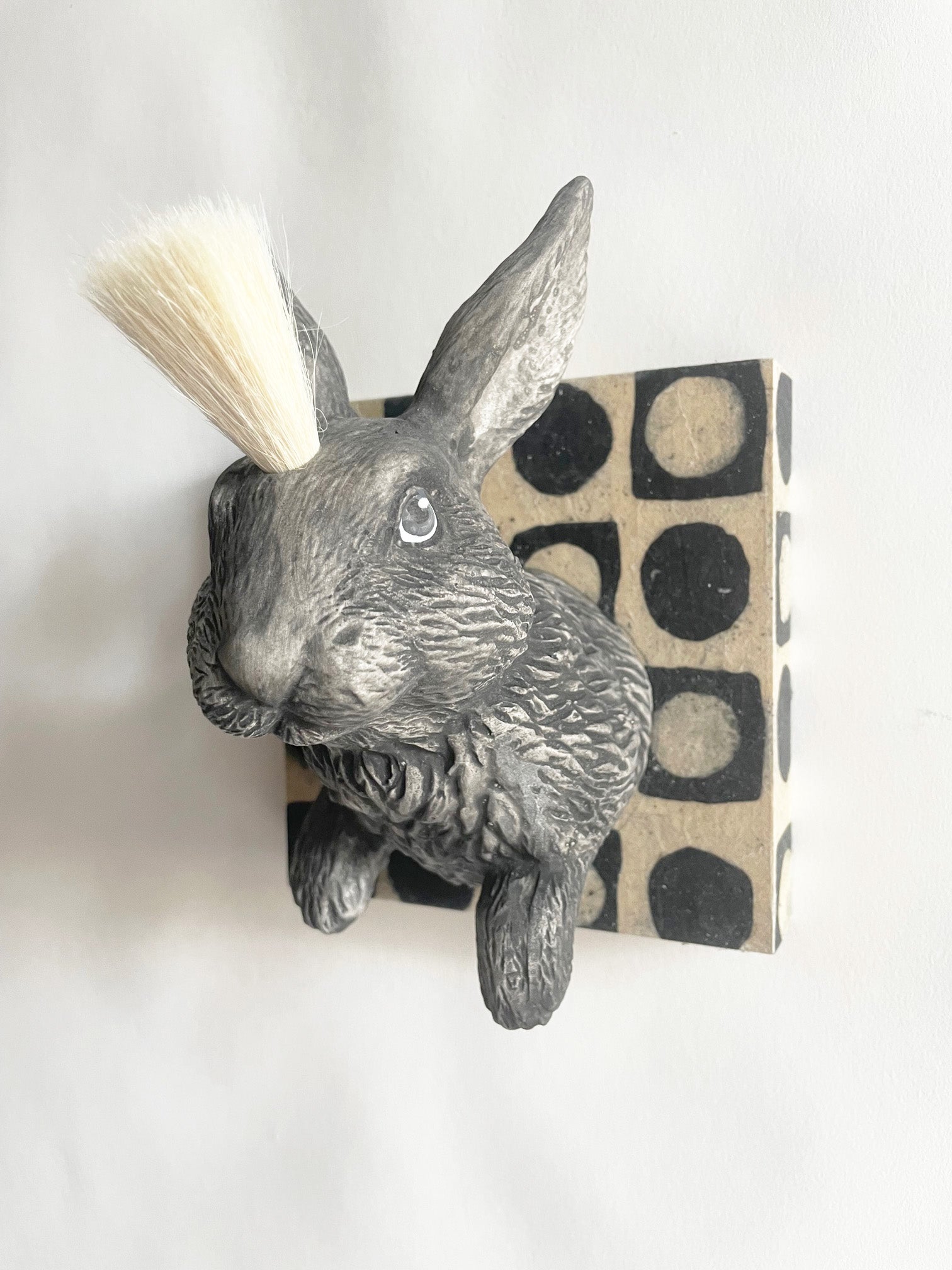 Bunny Tile (Black) by Michael Biello