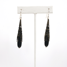 Load image into Gallery viewer, Black Sea Glass Drop Earrings - KATGR1 - 0042 by Kathleen Greco
