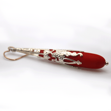 Load image into Gallery viewer, Red and Silver Sea Glass Drop Earrings - KATGR1 - 0044 by Kathleen Greco
