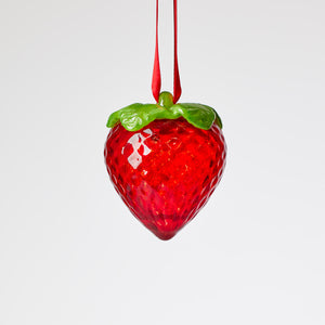 Strawberry Ornament by Antolini Glass