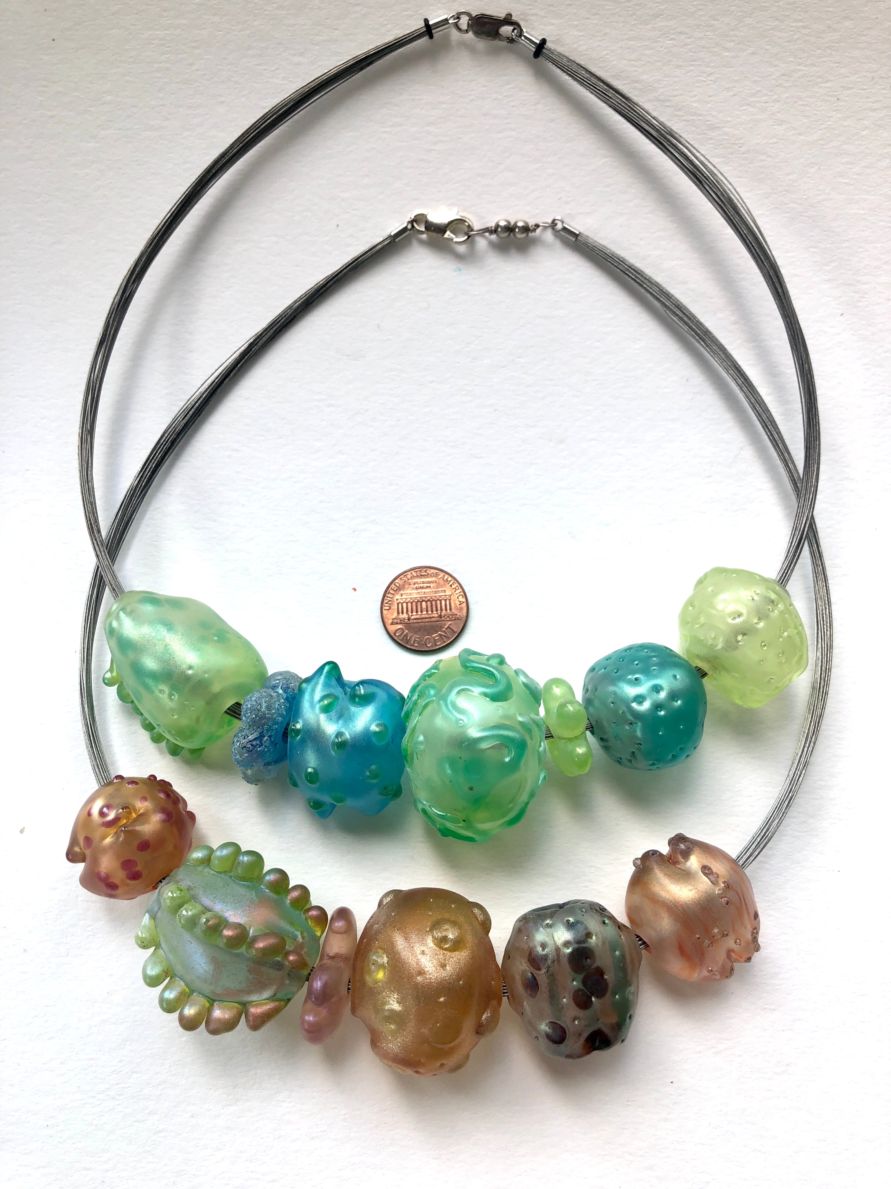 Bubble Necklace (Greens) by Patti Dougherty
