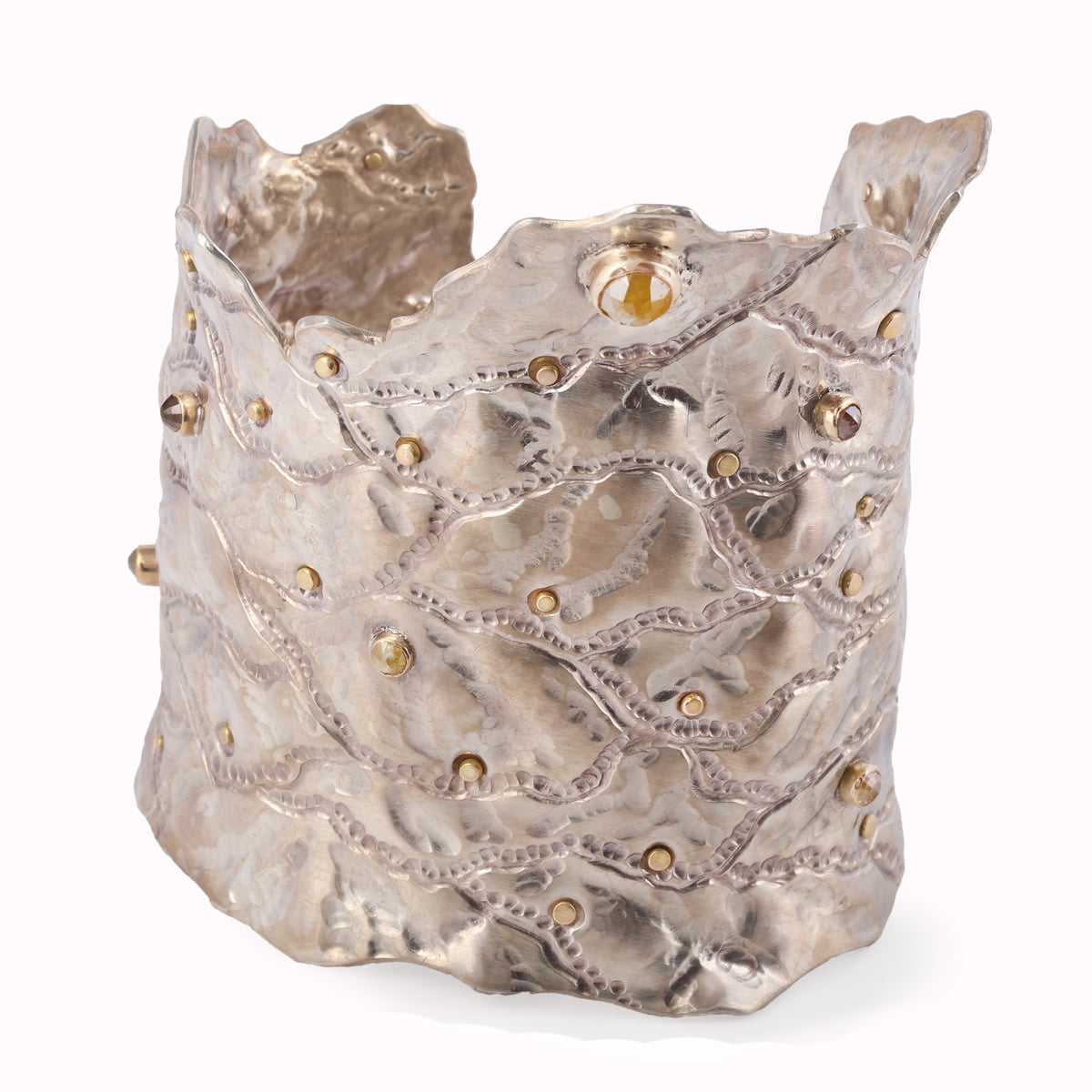 Sterling Silver & 14k Gold Cuff by Rudy Lewis