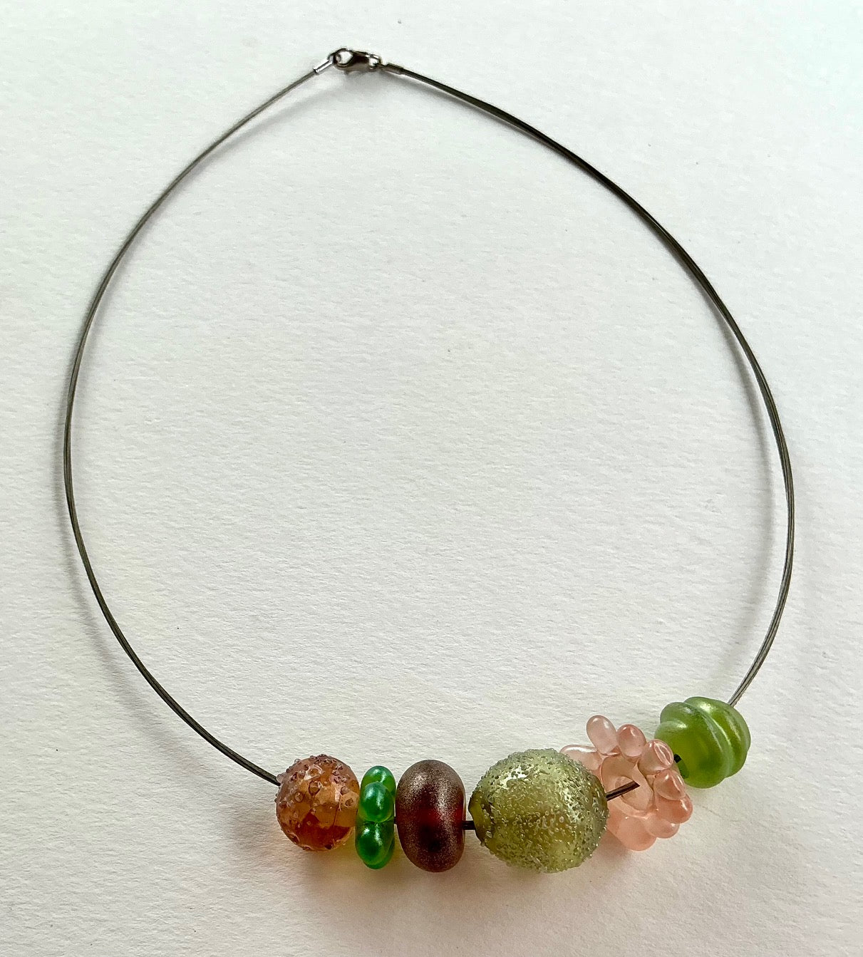 Mini Marine Life Necklace - Green, Peach, Amber by Patti Dougherty