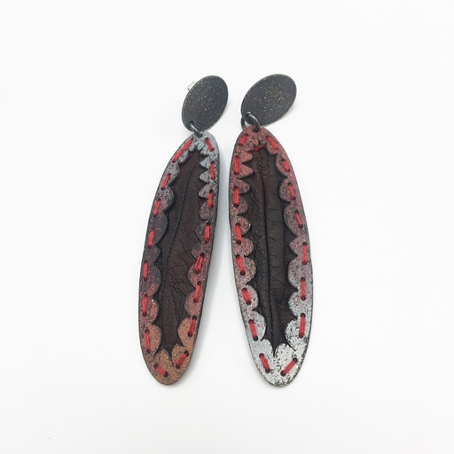 Brown Oval Earrings by Jina Seo
