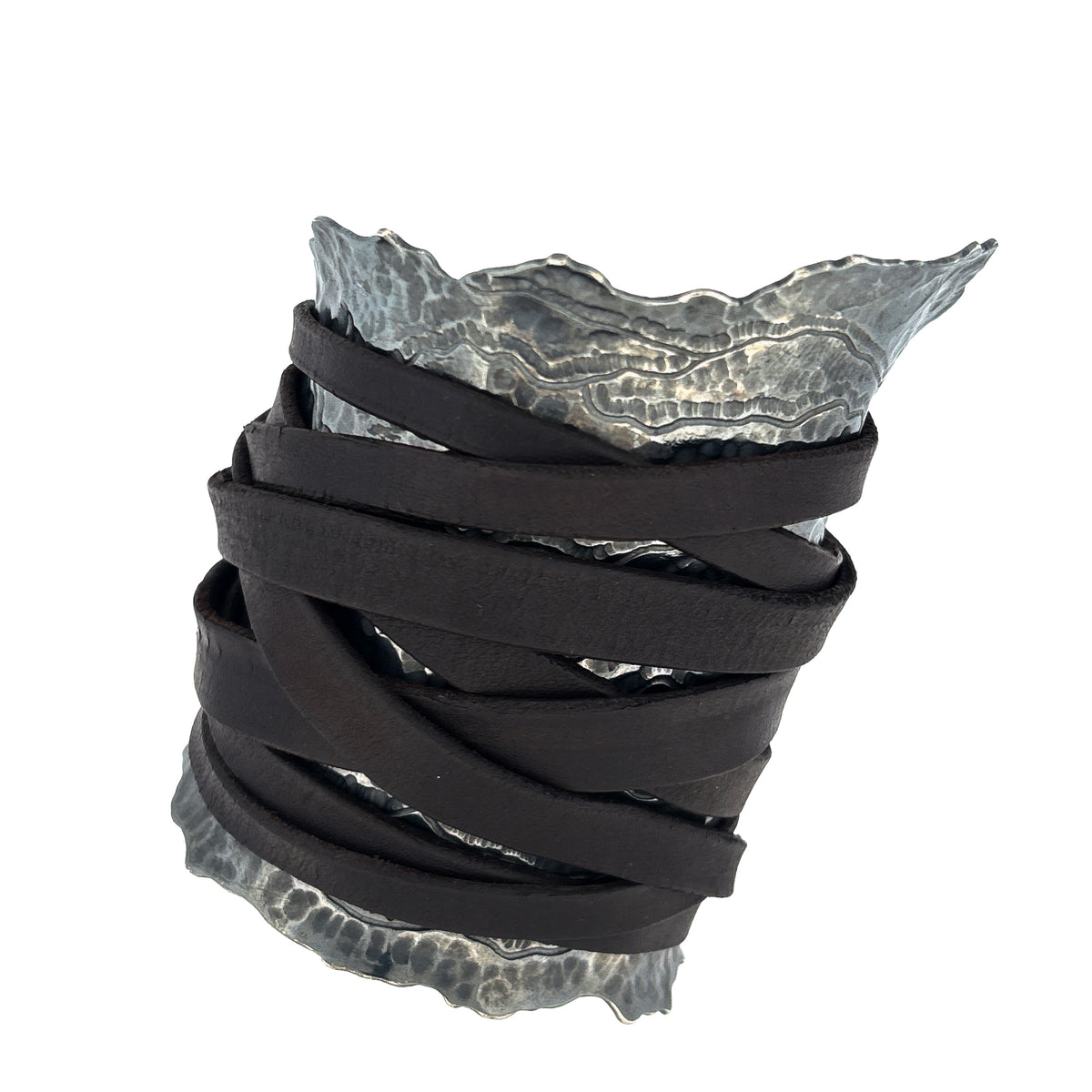 Oxidized Silver Cuff by Rudy Lewis