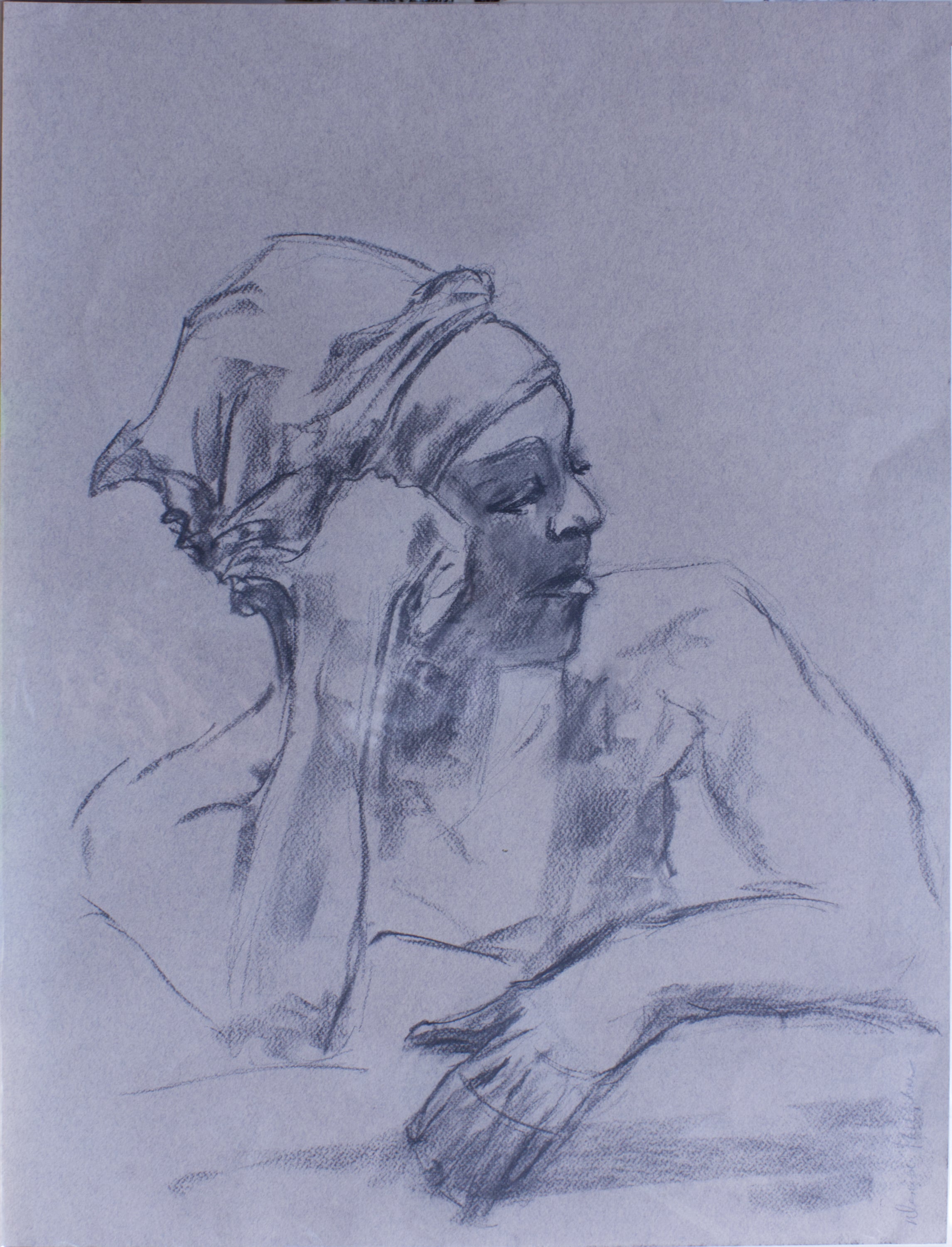 Untitled (life drawing woman turban) by Denise Philipbar