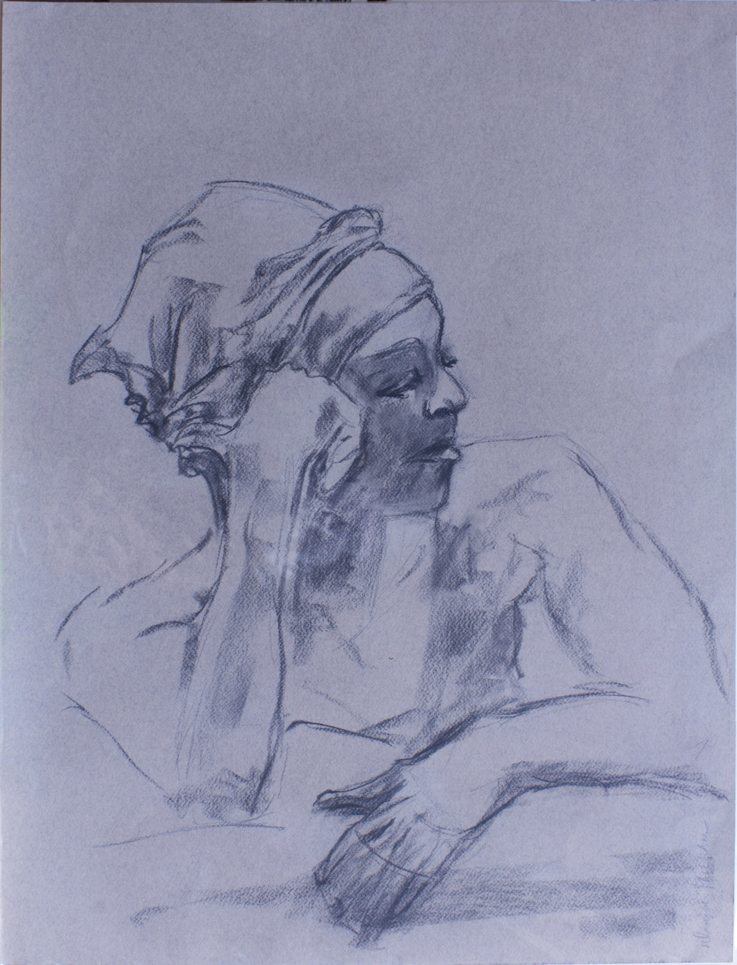 Untitled (life drawing woman turban)