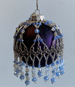 *Purple Ornament with Periwinkle Beading