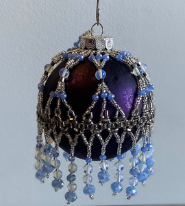 *Purple Ornament with Periwinkle Beading