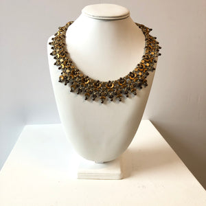 Brown Flared Beaded Necklace