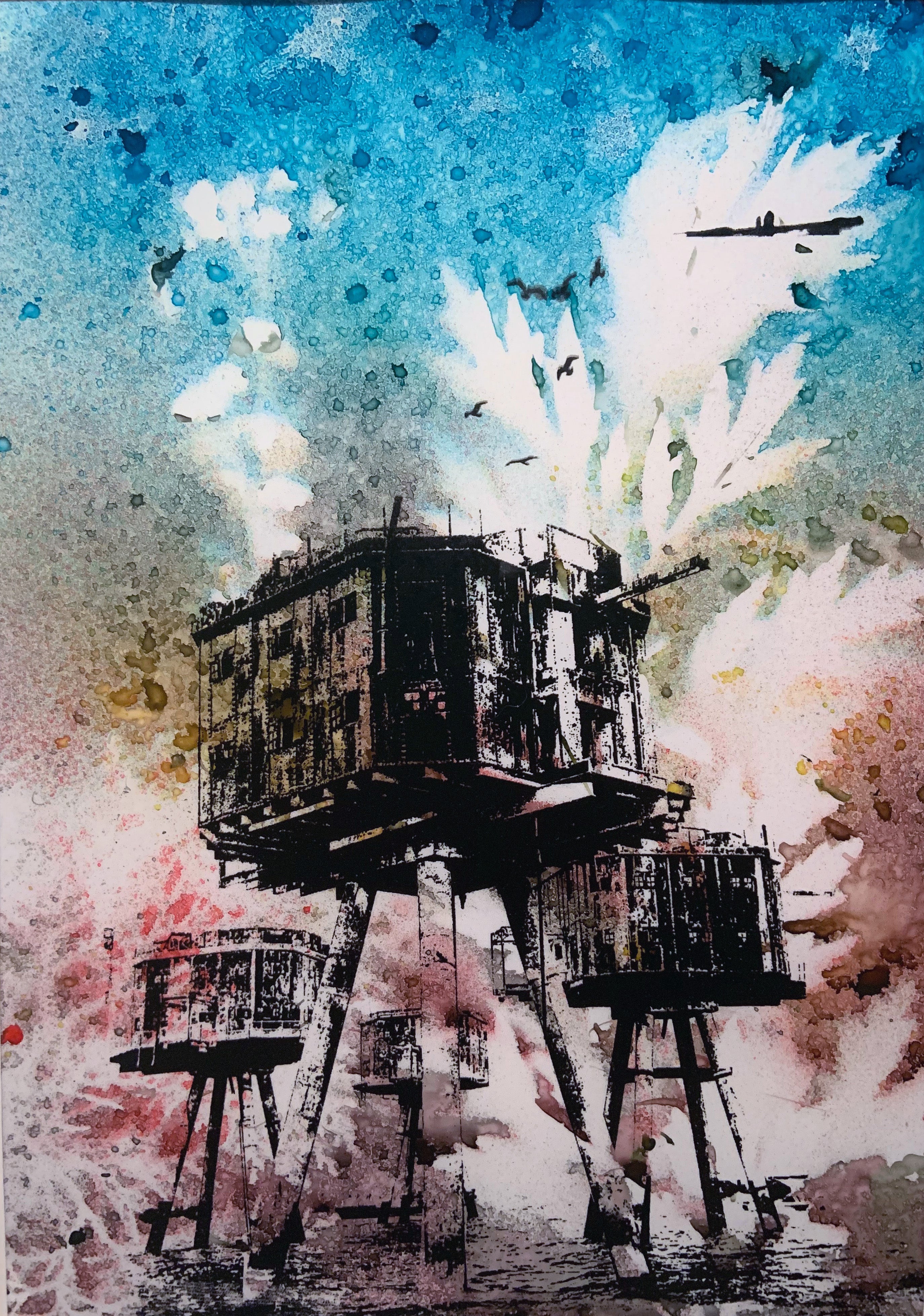 Maunsell Fort (print) by Gillian Pokalo