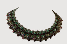 Load image into Gallery viewer, Green and purple accented collar necklace

